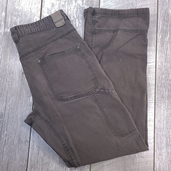 Prana Bronson Canvas Pants Mens 32x32 Brown Organic Cotton Utility Hiking - Picture 1 of 9